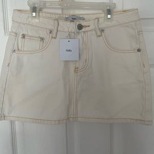 Adika White Denim Mini Skirt